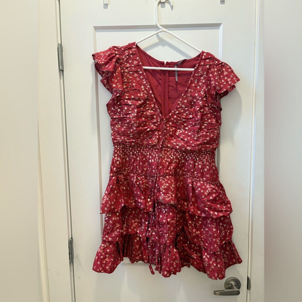 By Anthropologie Short-Sleeve Ruffled Mini Dress - Picture 2 of 5
